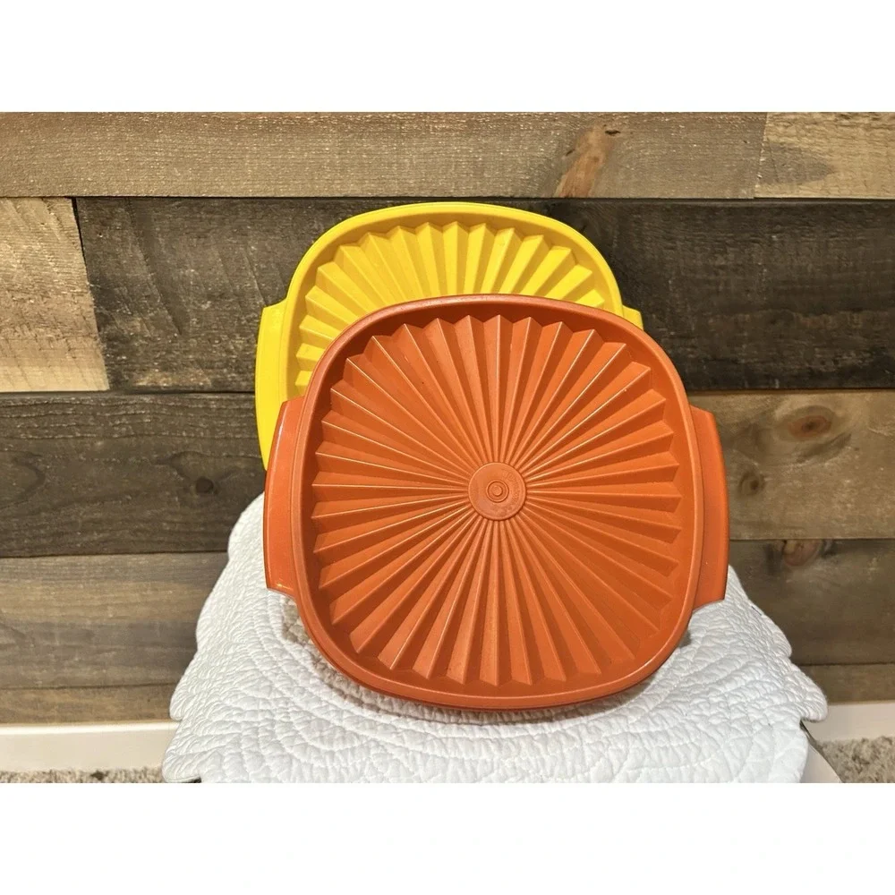 VTG Tupperware Servalier‎ Bowl SET Harvest Yellow Burnt Orange Green